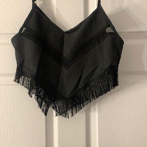 Black Tassel Top